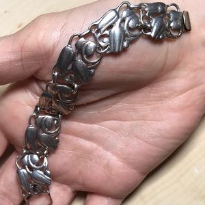 COPY - Sterling silver and marked pretty flower bracelet